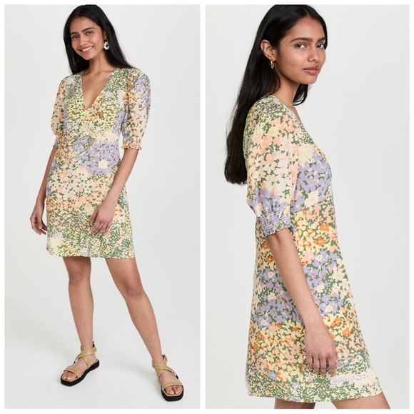 •RAILS•‎ Roma V-Neck A-Line Floral Mini Dress in Gardenia Print Size Small - Picture 16 of 16